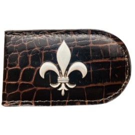Enmon New Orleans Saints Genuine Leather Money Clip-Brown-by Enmon-New in Tin