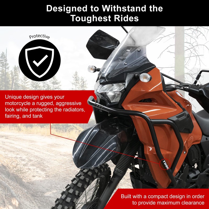 Tusk Crash Bars - Engine Guards Black Compatible with Kawasaki