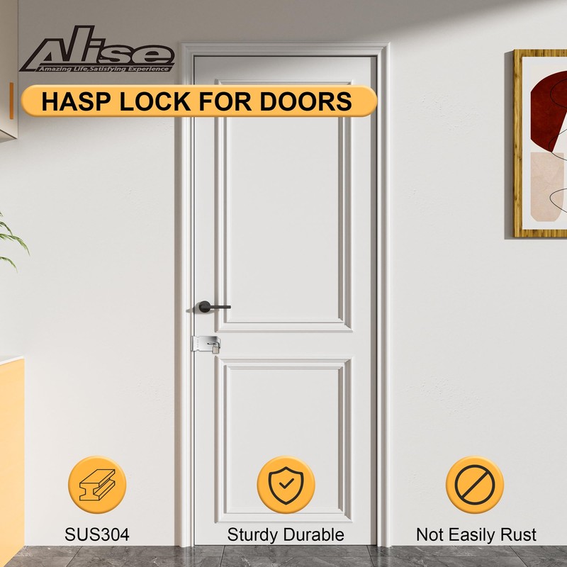 Alise Door Lock Hasp Latch,3 Inch SUS 304 Stainless Steel