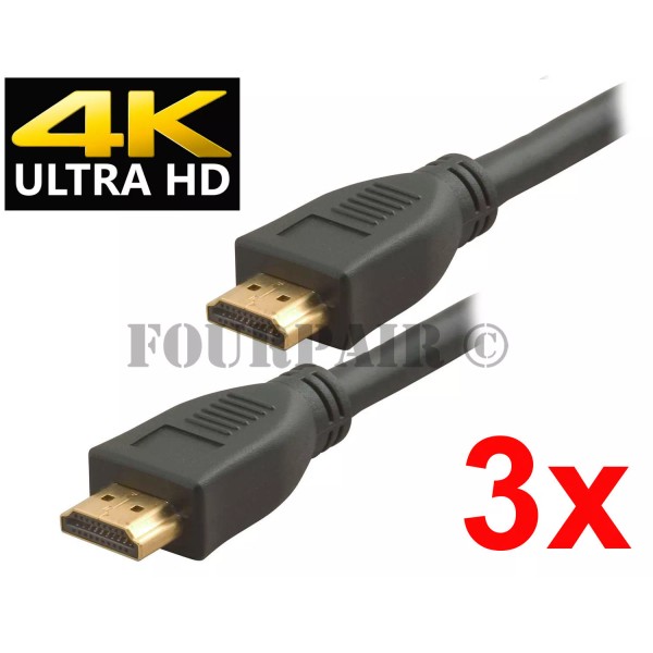 Unbranded/Generic 3 Pack - 3ft 4K ULTRA HD HDMI 2.0