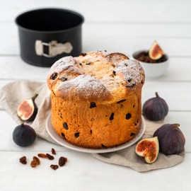 Zenker 7520 Panettone Backform, Springform mit Antihaftbeschichtung, Form in schwarz für kleine Kuchen (Kuchenform: ca.Ø185x100 mm), Menge: 1 Stück