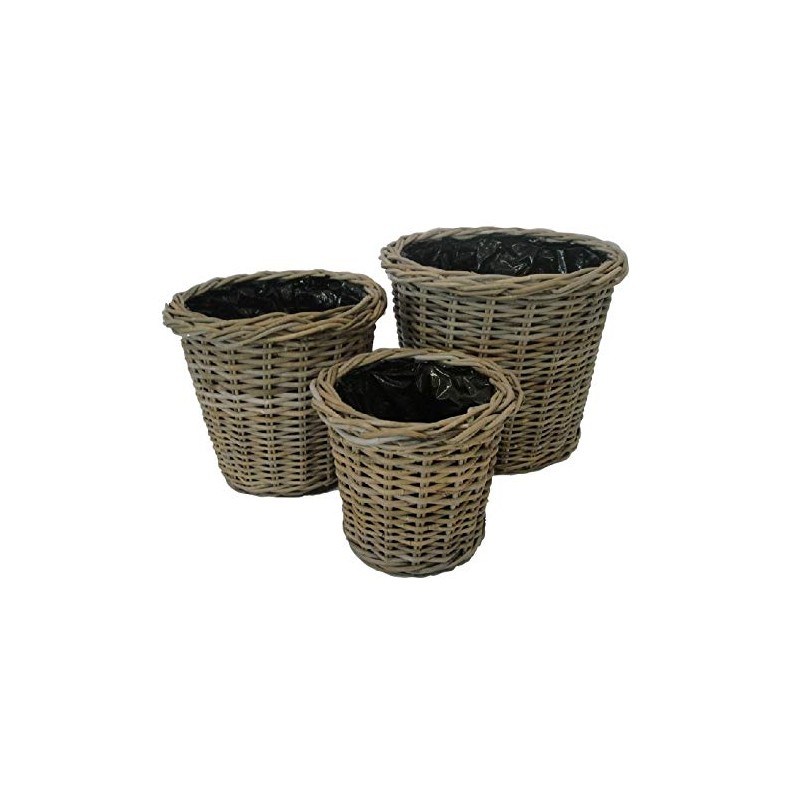 Round Tapered Basket/Planter, Plastic Lined, Excellent Quality, Very Strong Kuba