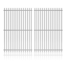 DPZM 19.5" Solid Stainless Steel Cooking Grill Grates Replacement for Weber Genesis E and S Series 300 E310 E320 S310 S320 Gas Grills, Cooking Grate Grid for Weber 7524 7528, Set of 2
