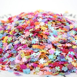 [Overseas] Four-leaf clover parts, four-leaf clay spangle nail beads, slim filler, earrings, glass ball filler, accessories, 4mm four-leaf clover. 86 Ab Orange 4ea