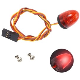 WONFAST 2PACK Circular Ultra Bright LED Police Flash Light Rotating Alarming Strobe Lamp 5Modes Compatible with 1/8 1/10 1/14 RC Model Firefighting Ambulance Crawler Truck Car Accessory(Red)