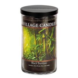 Village Candle Black Bamboo 24 oz Glass Tumbler Scented Candle, Large