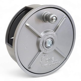 Light Weight Aluminum Tie Wire Reel with Rewind Knob - Left & Right Handed - Tie Wire Reel Coil Holder Wheel, With Belt Loops & Knob (Aluminum)