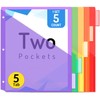 Forvencer 5 Count Dividers with Pockets, 5 Tab Dividers for