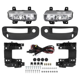 LQI Front Bumper LED Fog Lights Lamps & Bracket & Fog Lights Cover Kit Compatible with Dodge Ram 1500 2019-2021 68273291AB, 68273292AB, 68312234AB, 82215273AB, CH2592158, CH2593158