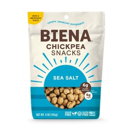 BIENA Chickpea Snacks, Sea Salt (8 Pack) | Gluten Free | Vegan | Dairy Free | Plant-Based Protein (Packaging May Vary)