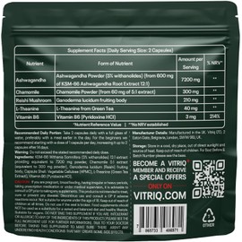 Organic Ashwagandha KSM-66 High Strength Complex 7200mg, 1-a-Day Capsule Calm Complex for Stress, Helps with Anxiety Relief & Restful Sleep with Chamomile, Reishi, L-Theanine, Vitamin B6-60 Capsules