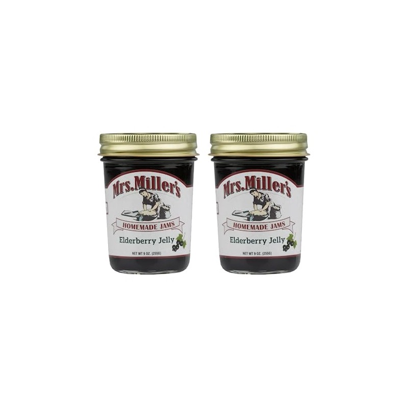 Mrs. Miller's Elderberry Jelly 9 Ounce (Pack of 2)