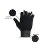 Leather Palm Wheelchair Gloves, Half Fingers with Full Thumb Disability,