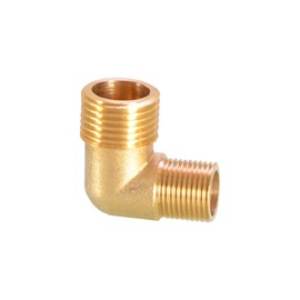 Threaded Fittings Brass Pipe 90 Degree Connectors Brass Hose Barb BSP Male Thread Pipe Oil Gas Elbow Fitting Coupling (DN15 1/2" Male Thread x 3/8"
