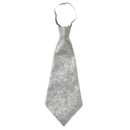 Lurex Tie withElastic - Silver Accessory for Fancy Dress