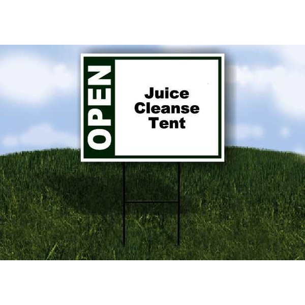 Juice Cleanse Tent Open Green 1 Single Sided 18x24 in