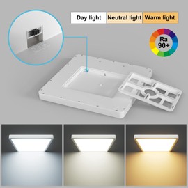 LVL LED Square Panel Light, 24W 30x30, Warm Light Natural Light Daylight, Flush Mount Led Ceiling Light for Kitchen, Bedroom, Living Room, Hallway, Corridor, Utility Room, Office (White, 30cm-24W)