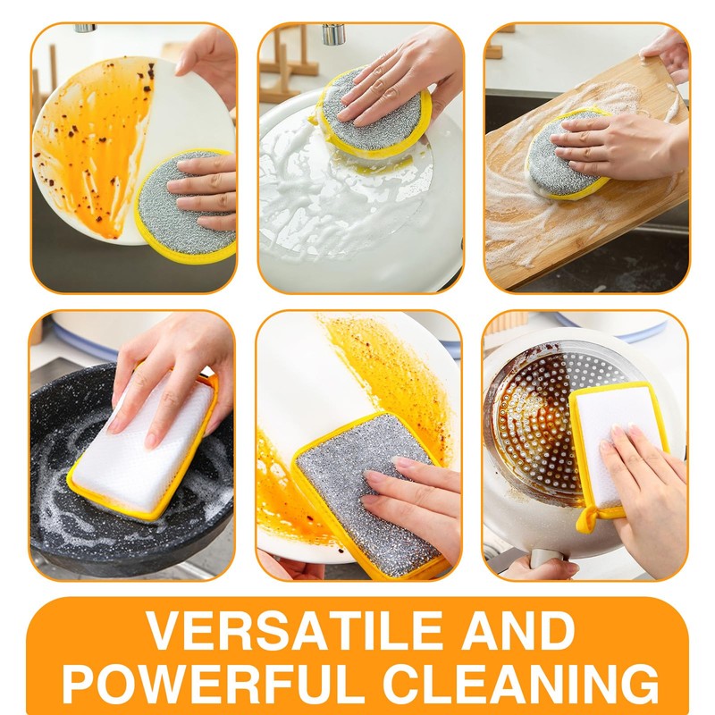 Leogony 7 Pcs Washing up Sponges, Double Sided Multi Purpose