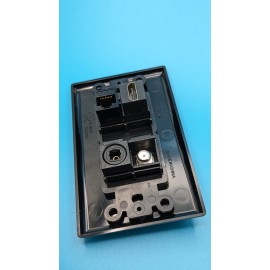 Wallplate City [4 Ports]HD and Coax Toslink + Cat6-Ethernet Wall Plate - 1 Gang [Black/Black]