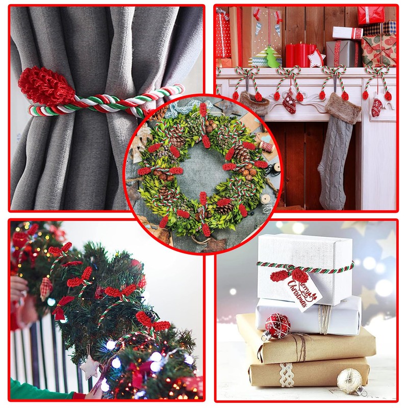 25Pcs Christmas Garland Ties Flexible Decorative Twist Ties, Reusable and