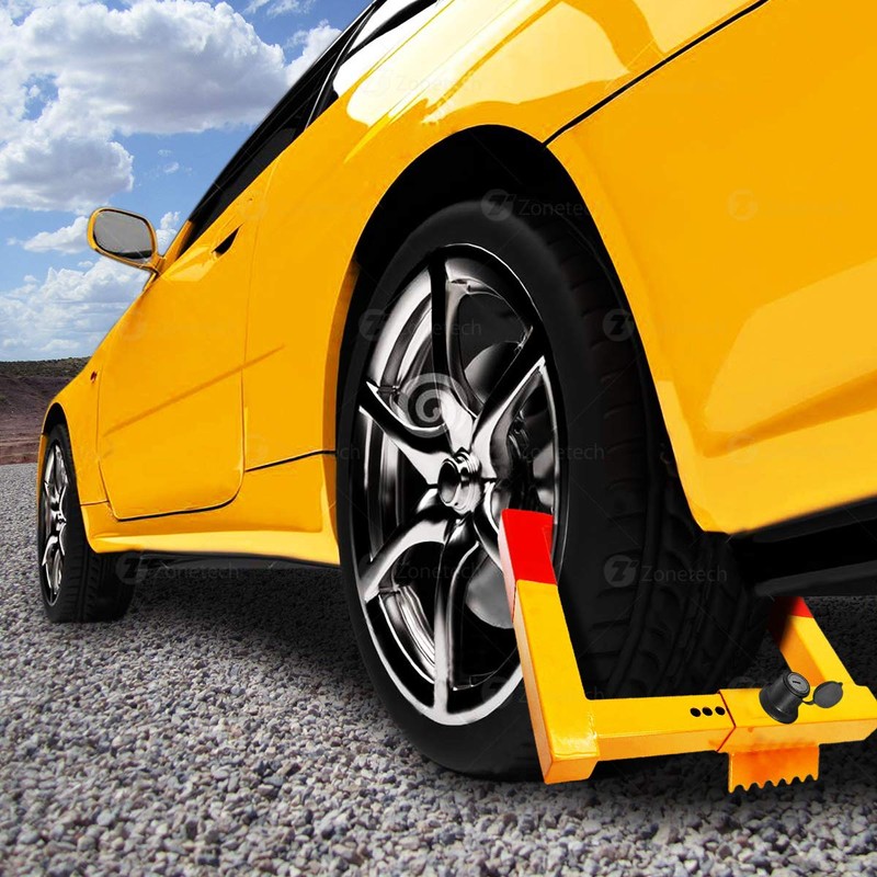 ZONETECH 2-Pack Security Wheel Chock Lock- Trailer Clamp Boot Tire