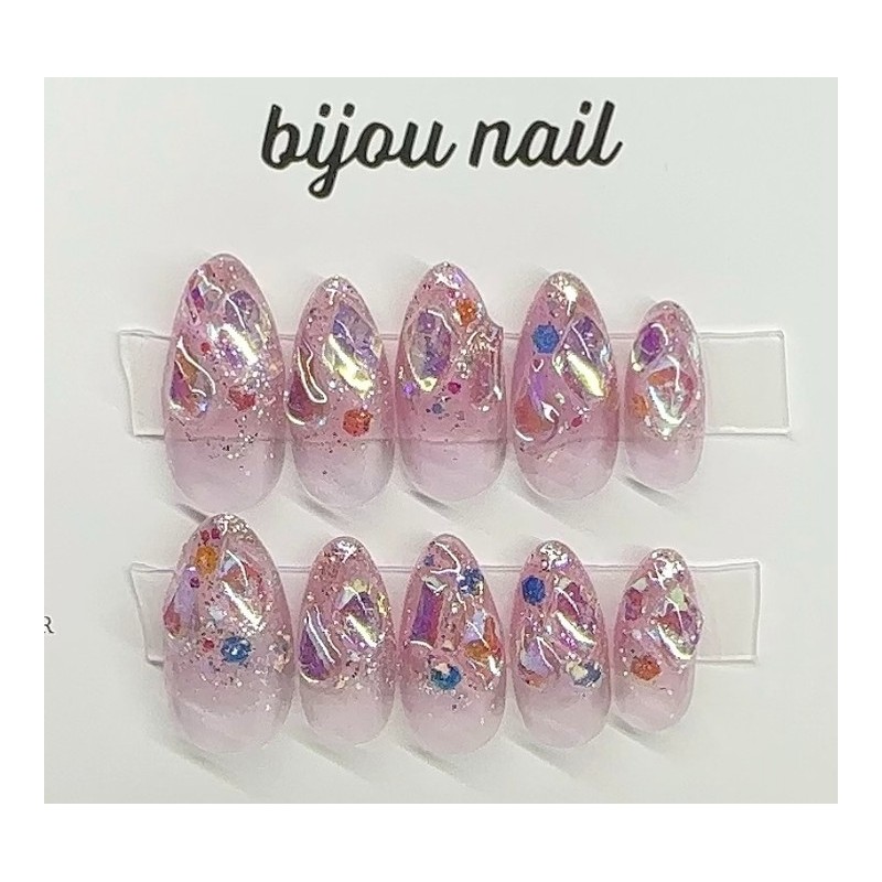 Ice Handmade Nail Tips - Coffin / 아이스 수제네일팁 -