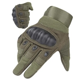 RATASK Heavy Duty Gloves, Paintball Airsoft Gloves, Hiking Camping Gloves (Green, XL)