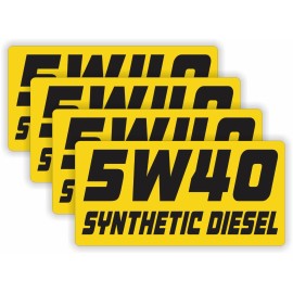 Unbranded 4-pack 2x4 inch 5W40 SYNTHETIC DIESEL Vinyl Stickers Decals Labels Oil Drum