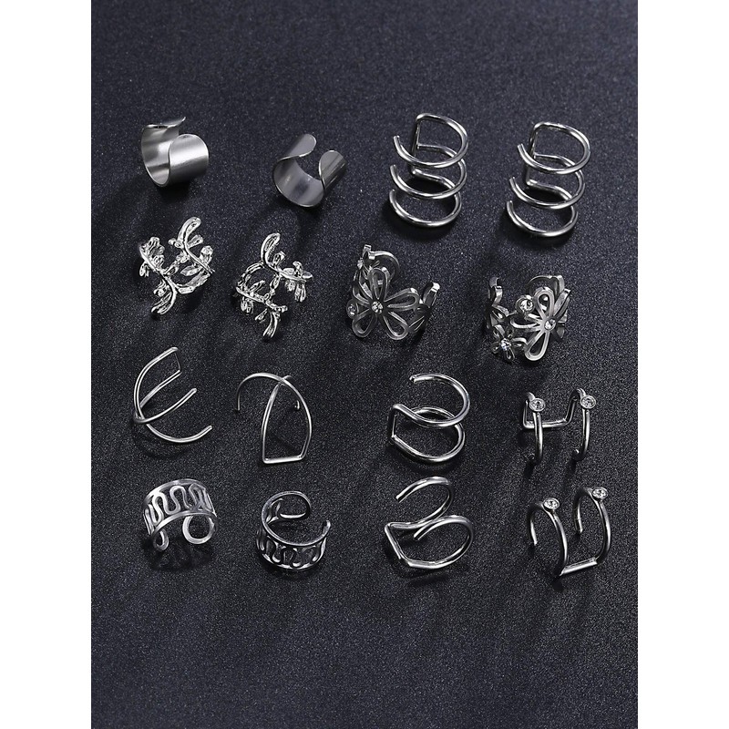 Blulu 8 Pairs Stainless Steel Ear Cuff Non Piercing Clip