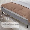 VECELO Full Bed Frame with Upholstered Wingback Headboard, Heavy-Duty Platform
