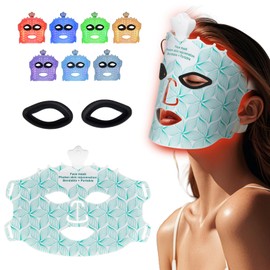 Facego Red Light Mask for Face, 7 Color Face Mask Wireless Device, Blue and Red Light Facial Mask at Home, Soft Silicone, Lightweight and Foldable