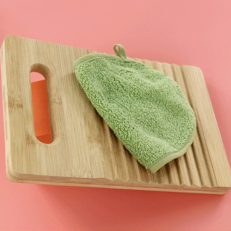 Tomaibaby Mini Washboard Wooden Washing Board Household for Students Clothes