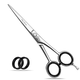 Wishbeauty Hairdressing Scissors for Hair Cutting - Stainless Steel 6 inch Hair Scissor with Sharp Edge Hair Cutting Scissor- Barber Scissors with Pouch for Salon, Home, Men, Women (Silver)