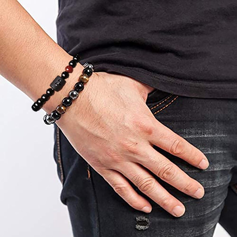 CSIYANJRY99 Zodiac Aquarius Bracelets for Men Women,Aquarius Zodiac Sign,8mm Natural