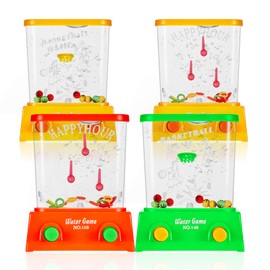 Pack of 4 Handheld Water Feature Arcade Water Ring Water Tables Basketball Fish Rings Funny Game for Various Age Groups for Children Adults Gifts, Without Water (Chic Style)
