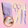 Delog Shop Eyebrow Scissors Set Thinning Scissors Tweezer Portable 1 Set, 1 Piece, Eyebrow Grooming Set Purple / 딜로그샾 눈썹가위세트 숱가위 트위저 휴대용 1세트, 1개, 눈썹정리세트 퍼플