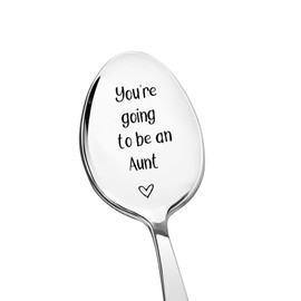 Aunty to Be Christmas Gifts for Auntie to Be Pregnancy Announcement Gifts for New Auntie Aunt Birthday Gifts for Auntie Aunty Spoon for Coffee Tea Lovers Gifts for Women Baby Announcement Gifts Spoon