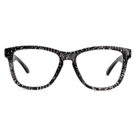 Zeelool Unisex Vintage Oversized Square Eyeglasses Frame with Non-prescription Clear Lens Malan ZOP014066-04 Black