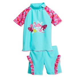 Playshoes Swimming Set, Two-Piece Swimwear, Swimming Shirt, Swimming Shorts, Unisex, Children's, UV Protection, flamingo