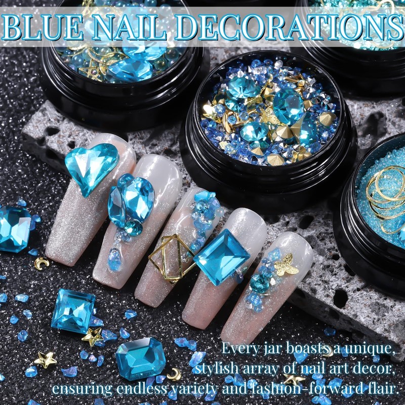 6 Wheels Mixed Sparkle Nail Art Rhinestones Diamonds Crystals Butterfly