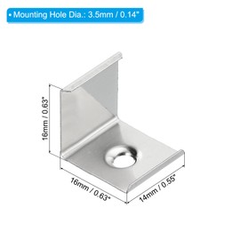 PATIKIL LED Strip Clips, 30pcs Stainless Steel Mounting Brackets Fixing Clip Clamp Support Holder for 16mmx16mm V Shaped Aluminum Channel LED Strip Lighting