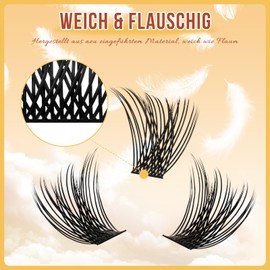 QUEWEL Pack of 84 Eyelash Clusters, Mix 10-16 mm Lash Cluster, Individual Eyelash Extensions, Soft and Lightweight, Hardly Noticeable Eyelash Presence, DIY Eyelash Extensions for Beginners at Home