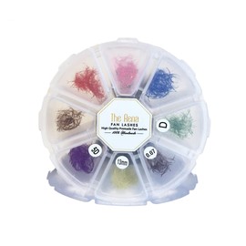 Color Premade Fans Lashes 5D | 1000 Colored Lash Extensions Easy Fans | 7 Mixed Color Easy Fan Volume Eyelashes 13mm, Thick 0.07, Curl D - False Eyelash | The Rena Fan Lashes