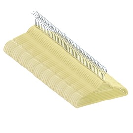 Closet Accessories Velvet Hangers 50 Pack Sturdy Heavy Duty Hangers Including tie bar, Notches, Round Shoulder, Ivory