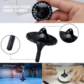 CZYY D20 Spin Top Dice - 3D Printed Spinning Top Dice, Unique D20 Gaming Dice, EDC Fidget Dice, Desk Toy, DND Gift & Accessories for Tabletop RPG Gamer (Black D20)