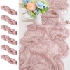 6PCS Dusty Blush Table Runner, 10Ft x 35" Cheesecloth Table