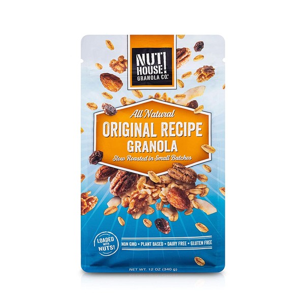 NutHouse! Granola Company - Premium Original Recipe Granola | Certified Gluten-Free, Non-GMO, Kosher | Vegan, Soy-Free | 12 oz. Bag (1-Pack)