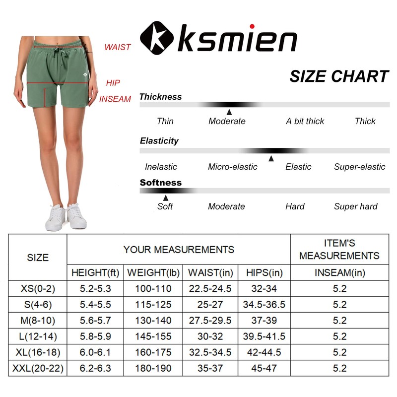 Ksmien Bermudas de algodón de punto para mujer con bolsillos