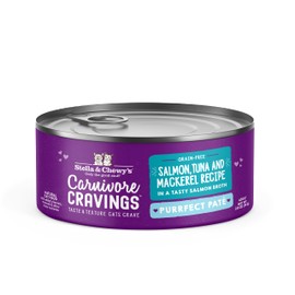 Stella & Chewy’s Carnivore Cravings Purrfect Pate Cans – Grain Free, Protein Rich Wet Cat Food – Salmon, Tuna & Mackerel Recipe – (2.8 Ounce Cans, Case of 12)