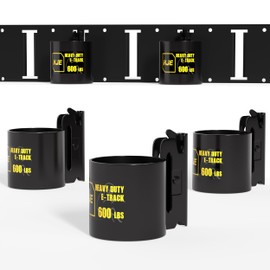 KJE 5 Pack E-Track Heavy Duty Tool Holders,Heavy Duty 600lb Organizer for Enclosed Trailer,E Track/X Track Tool Hangers/Rakes/Shovels/Brooms,No Drill Snap-On Lock for Enclosed Trailers & Trucks